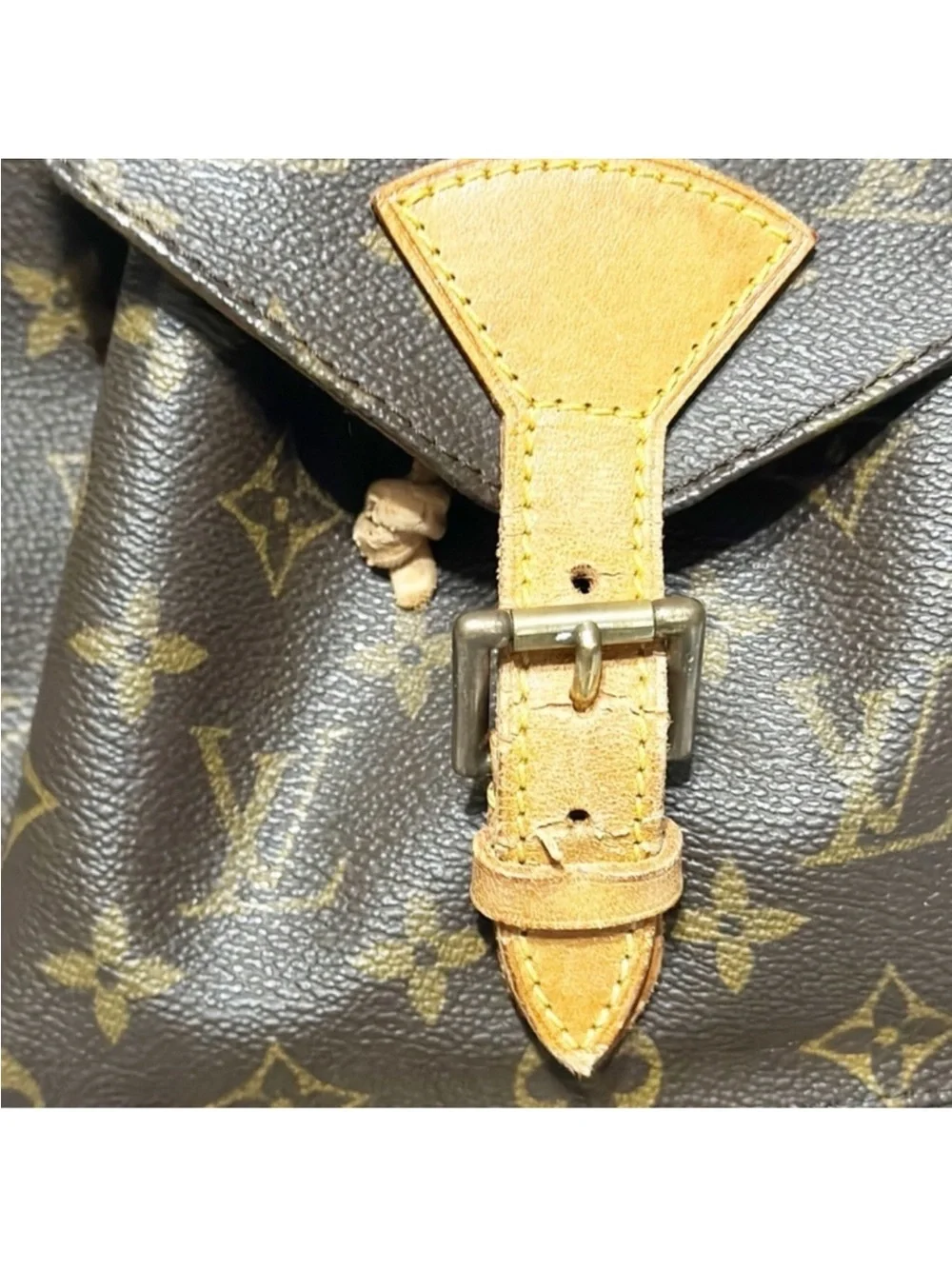 Louis Vuitton Monogram Monsieur MM Leather Fabric Brown Backpack Purse